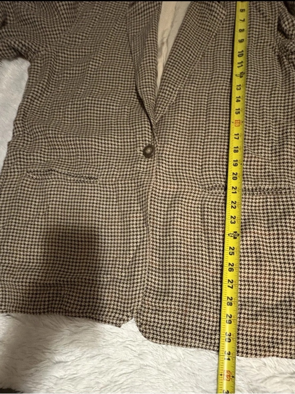 Free People We The Free Brown-Beige Plaid Beckett Boyfriend One
Button Blazer M - Picture 8 of 11